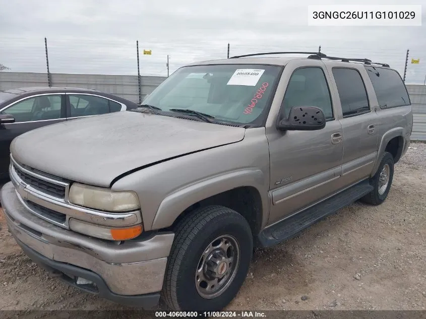 2001 Chevrolet Suburban 2500 Lt VIN: 3GNGC26U11G101029 Lot: 40608400