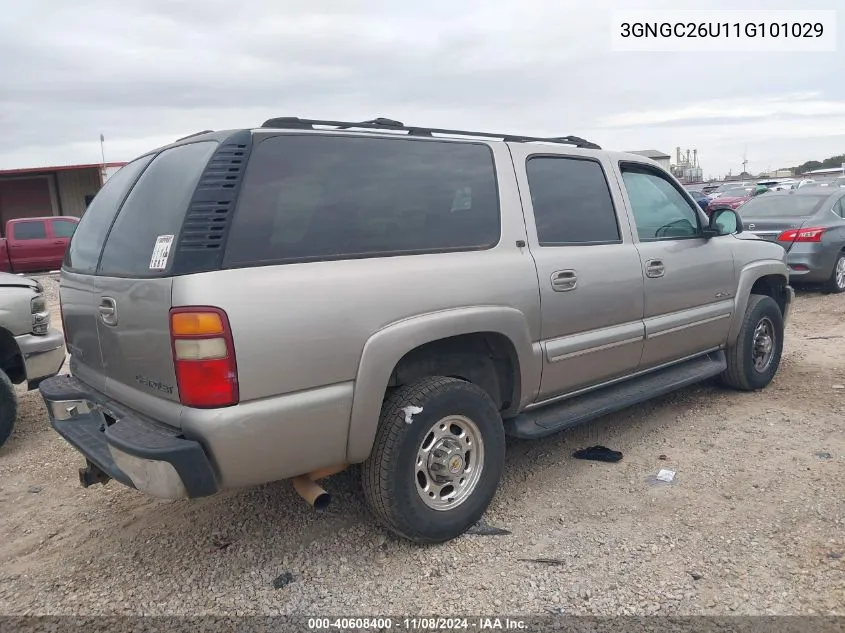 2001 Chevrolet Suburban 2500 Lt VIN: 3GNGC26U11G101029 Lot: 40608400