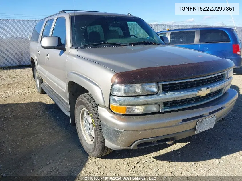 2002 Chevrolet Suburban VIN: 1GNFK16Z22J299351 Lot: 12118188