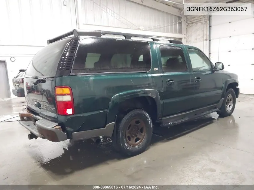 2002 Chevrolet Suburban 1500 Z71 VIN: 3GNFK16Z62G363067 Lot: 39865816