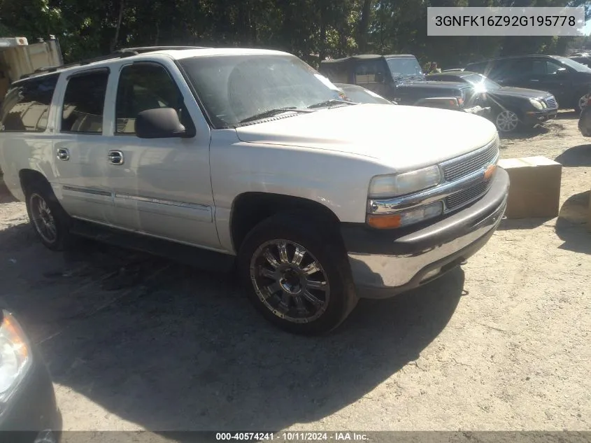 3GNFK16Z92G195778 2002 Chevrolet Suburban Ls