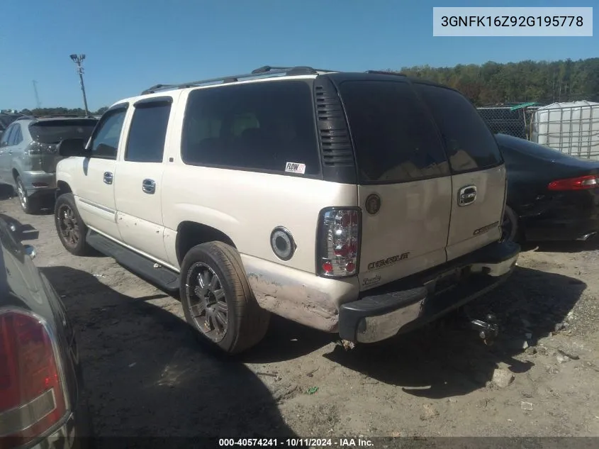 2002 Chevrolet Suburban Ls VIN: 3GNFK16Z92G195778 Lot: 40574241