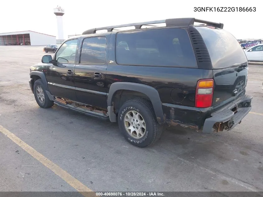 2002 Chevrolet Suburban K1500 VIN: 3GNFK16Z22G186663 Lot: 40698076