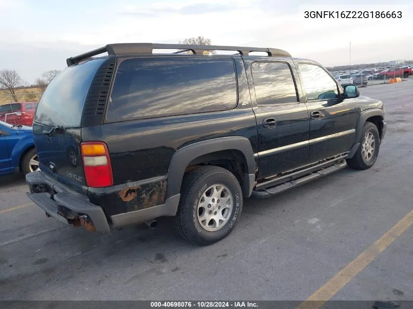 2002 Chevrolet Suburban K1500 VIN: 3GNFK16Z22G186663 Lot: 40698076