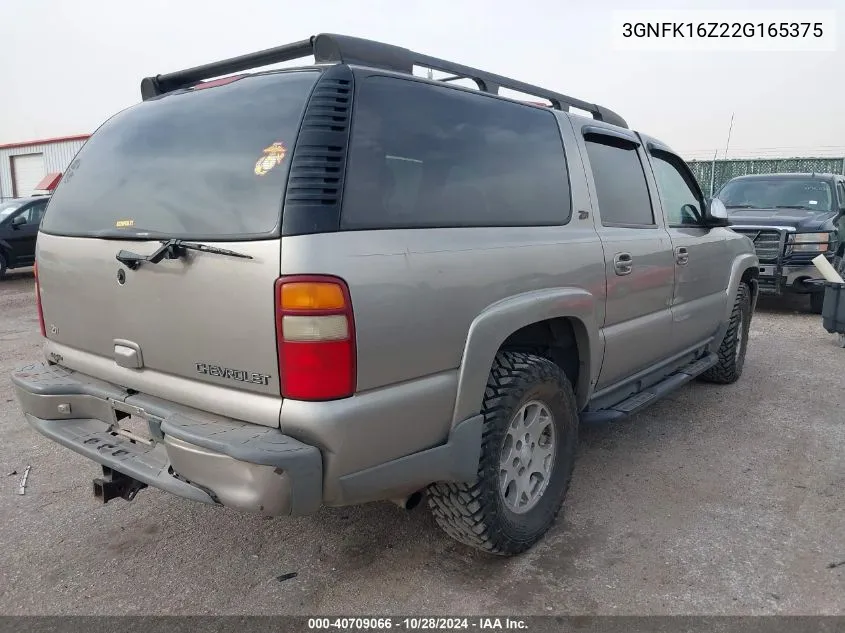 2002 Chevrolet Suburban Z71 VIN: 3GNFK16Z22G165375 Lot: 40709066