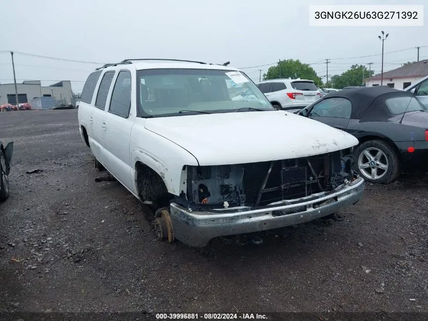 2003 Chevrolet Suburban 2500 Lt VIN: 3GNGK26U63G271392 Lot: 39996881