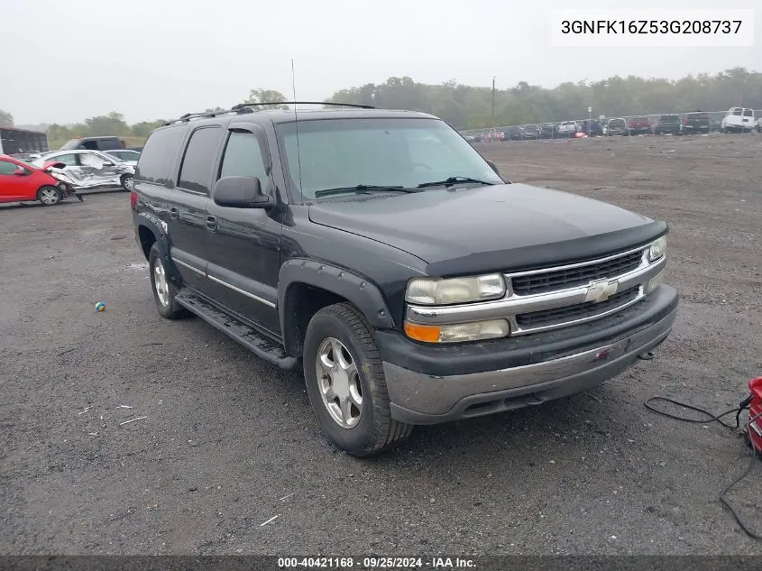 2003 Chevrolet Suburban K1500 VIN: 3GNFK16Z53G208737 Lot: 40421168