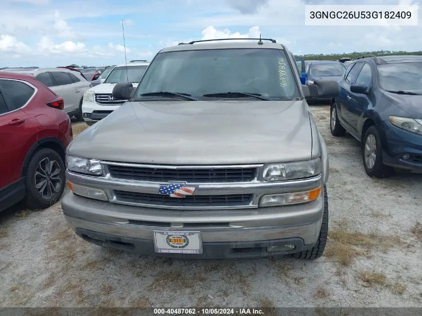 2003 Chevrolet Suburban C2500 VIN: 3GNGC26U53G182409 Lot: 40487062