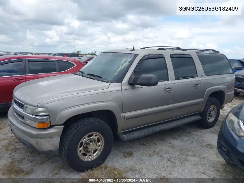 2003 Chevrolet Suburban C2500 VIN: 3GNGC26U53G182409 Lot: 40487062