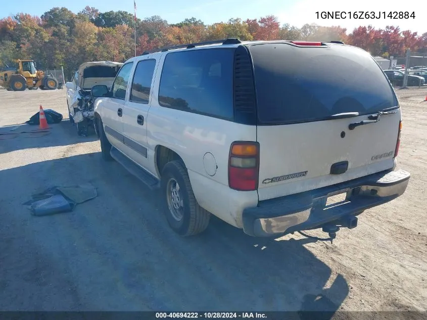 2003 Chevrolet Suburban C1500 VIN: 1GNEC16Z63J142884 Lot: 40694222