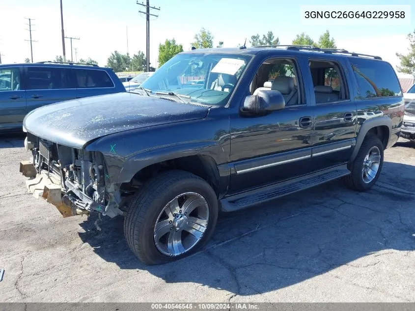 2004 Chevrolet Suburban 2500 C2500 VIN: 3GNGC26G64G229958 Lot: 40546545