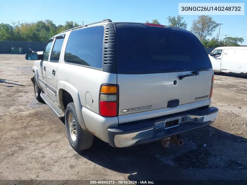 2004 Chevrolet Suburban 2500 Ls VIN: 3GNGC26U14G248732 Lot: 40560273