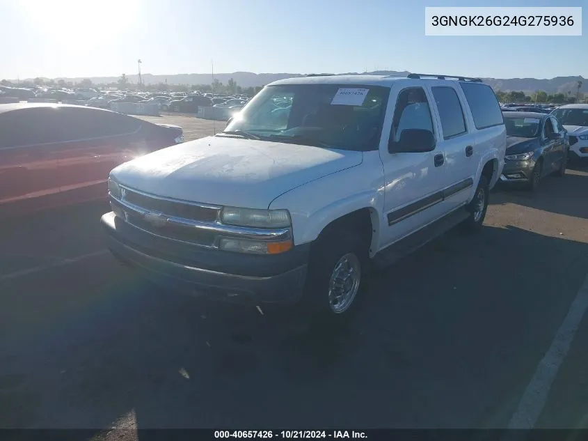 2004 Chevrolet Suburban 2500 Ls VIN: 3GNGK26G24G275936 Lot: 40657426