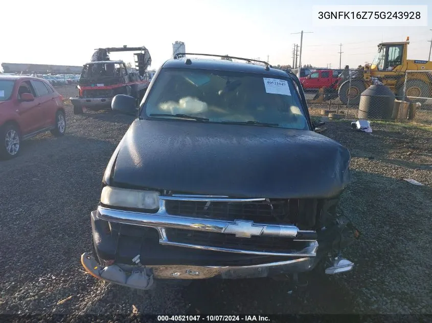 2005 Chevrolet Suburban 1500 Ls VIN: 3GNFK16Z75G243928 Lot: 40521047