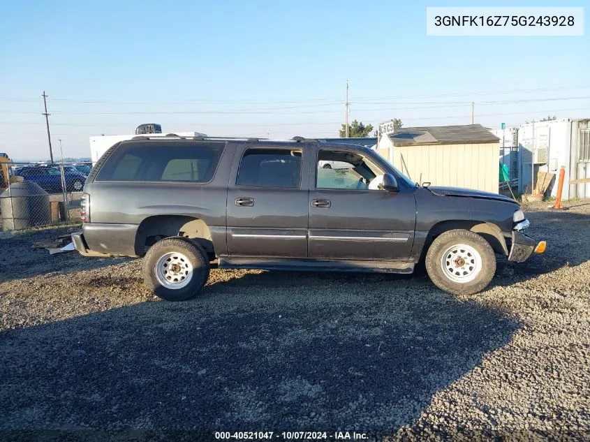 3GNFK16Z75G243928 2005 Chevrolet Suburban 1500 Ls