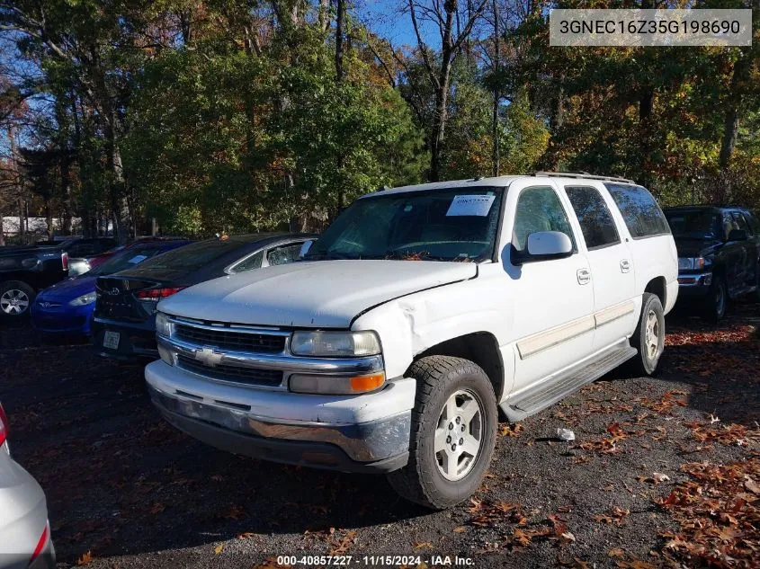 2005 Chevrolet Suburban Lt VIN: 3GNEC16Z35G198690 Lot: 40857227