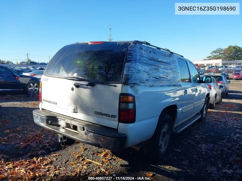 2005 Chevrolet Suburban Lt VIN: 3GNEC16Z35G198690 Lot: 40857227