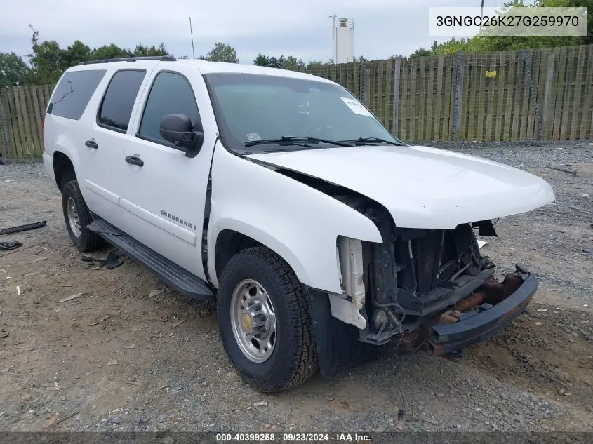 2007 Chevrolet Suburban 2500 C2500 VIN: 3GNGC26K27G259970 Lot: 40399258