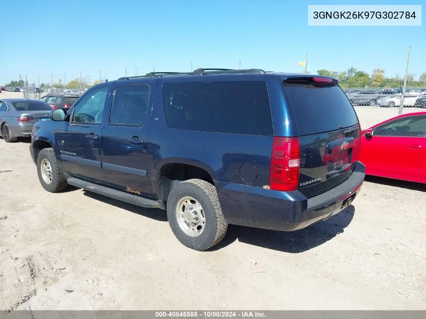 2007 Chevrolet Suburban 2500 Lt VIN: 3GNGK26K97G302784 Lot: 40545585