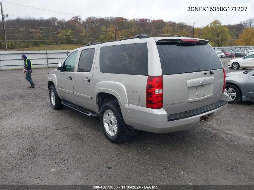 2008 Chevrolet Suburban Lt W/3Lt VIN: 3GNFK16358G171207 Lot: 40773855