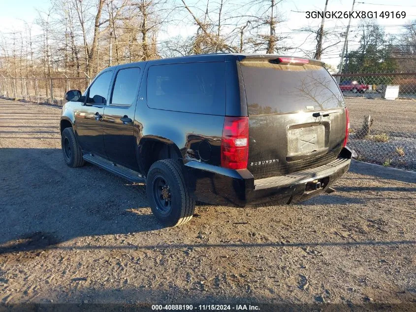 2008 Chevrolet Suburban 2500 Commercial Fleet VIN: 3GNGK26KX8G149169 Lot: 40888190