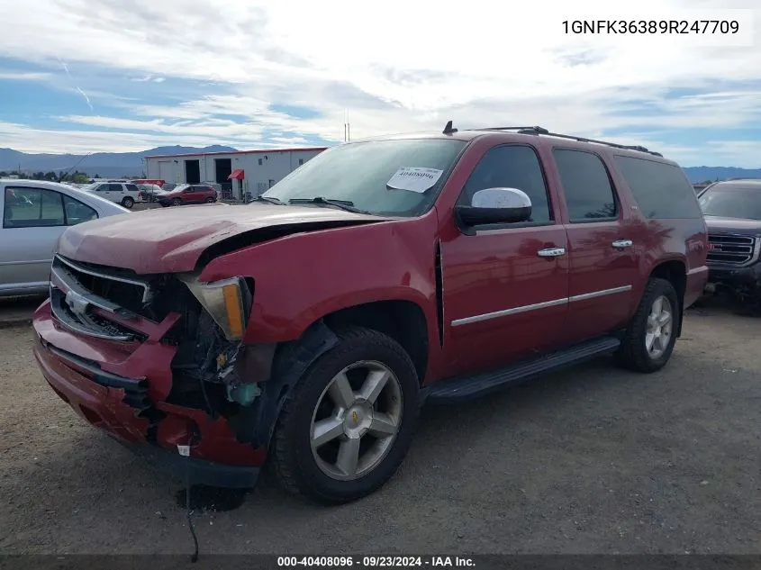 2009 Chevrolet Suburban 1500 Ltz VIN: 1GNFK36389R247709 Lot: 40408096