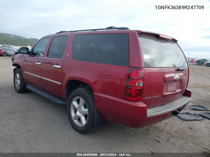 2009 Chevrolet Suburban 1500 Ltz VIN: 1GNFK36389R247709 Lot: 40408096