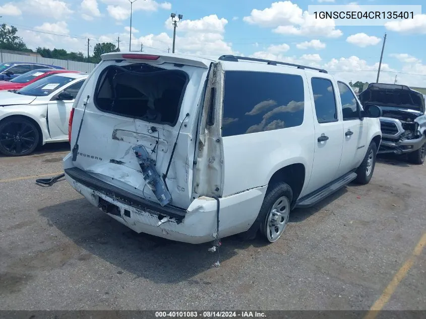 2012 Chevrolet Suburban 1500 Commercial Fleet VIN: 1GNSC5E04CR135401 Lot: 40101083