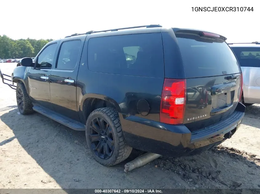 2012 Chevrolet Suburban C1500 Lt VIN: 1GNSCJE0XCR310744 Lot: 40307642