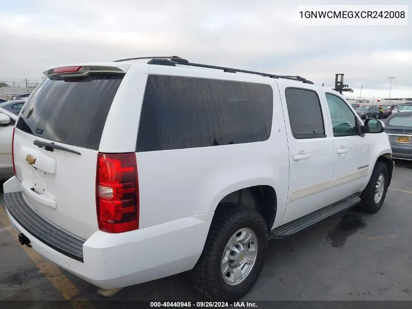 2012 Chevrolet Suburban 2500 Lt VIN: 1GNWCMEGXCR242008 Lot: 40440945