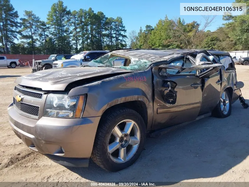 2014 Chevrolet Suburban C1500 Lt VIN: 1GNSCJE04ER106315 Lot: 40434328