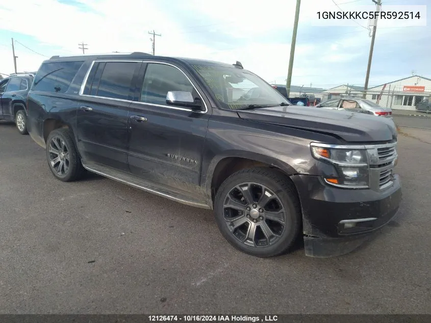 2015 Chevrolet Suburban VIN: 1GNSKKKC5FR592514 Lot: 12126474