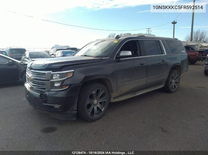 2015 Chevrolet Suburban VIN: 1GNSKKKC5FR592514 Lot: 12126474