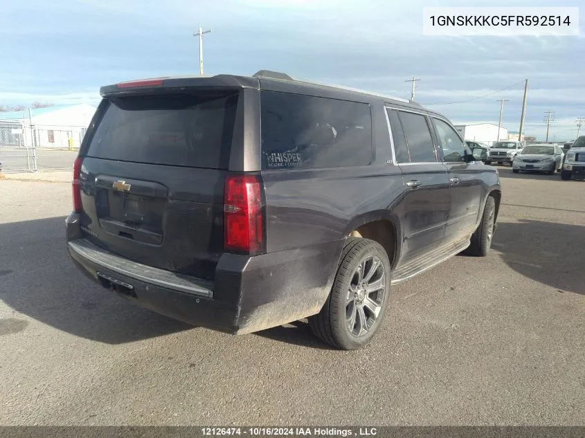 2015 Chevrolet Suburban VIN: 1GNSKKKC5FR592514 Lot: 12126474