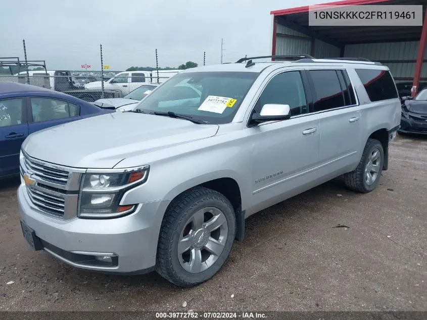 1GNSKKKC2FR119461 2015 Chevrolet Suburban 1500 Ltz