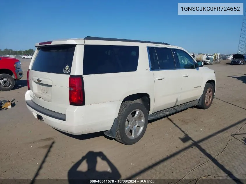 2015 Chevrolet Suburban C1500 Lt VIN: 1GNSCJKC0FR724652 Lot: 40511570