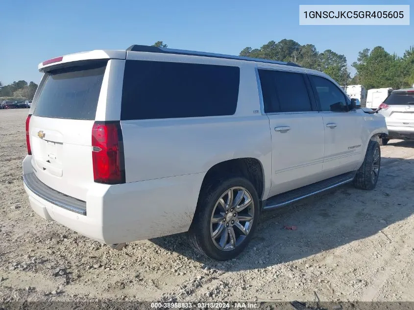 2016 Chevrolet Suburban Ltz VIN: 1GNSCJKC5GR405605 Lot: 38958833