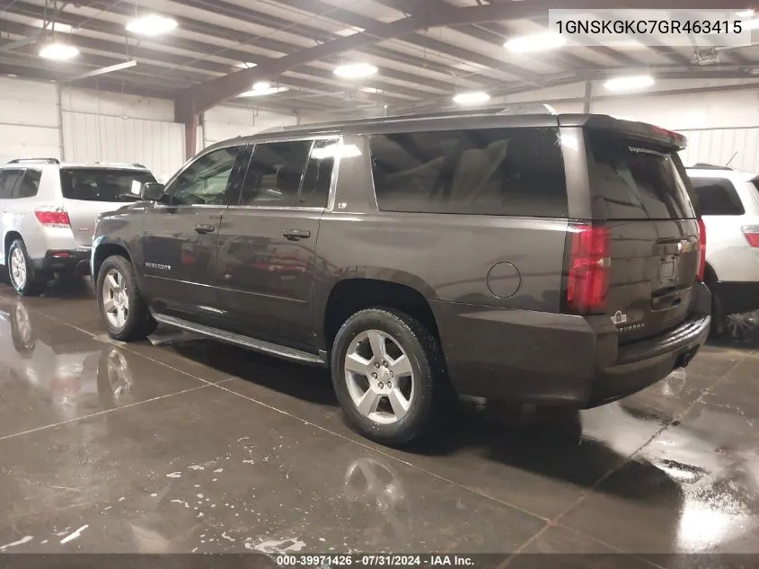 2016 Chevrolet Suburban Ls VIN: 1GNSKGKC7GR463415 Lot: 39971426