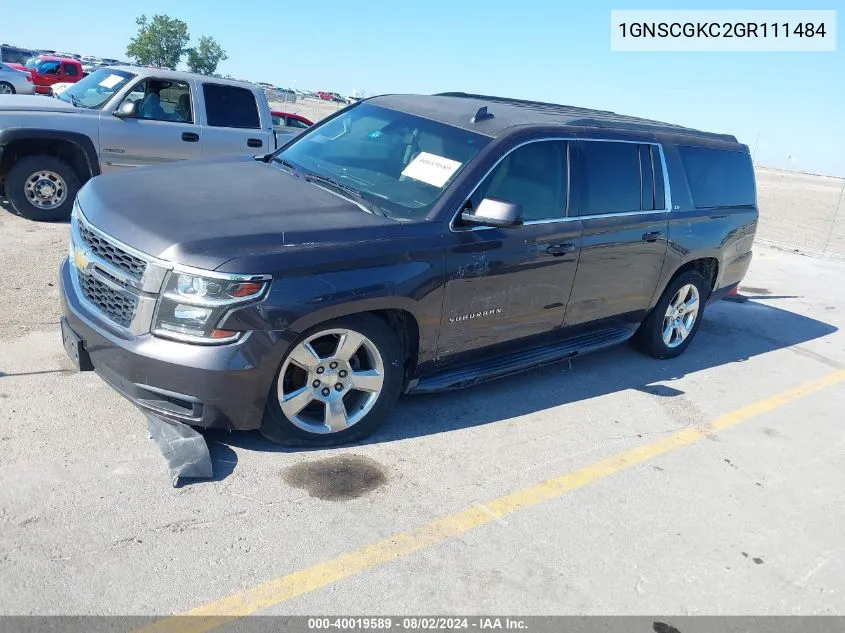 2016 Chevrolet Suburban Ls VIN: 1GNSCGKC2GR111484 Lot: 40019589