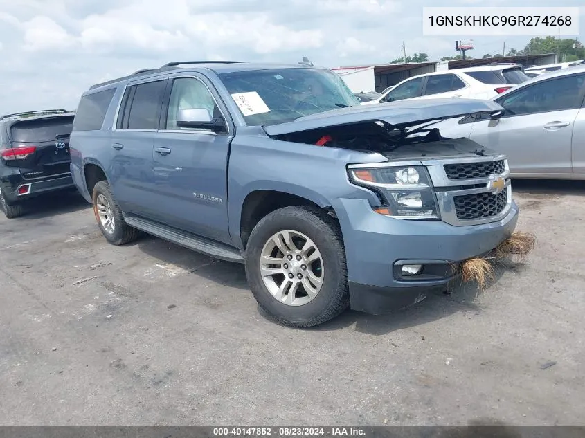 2016 Chevrolet Suburban Lt VIN: 1GNSKHKC9GR274268 Lot: 40147852