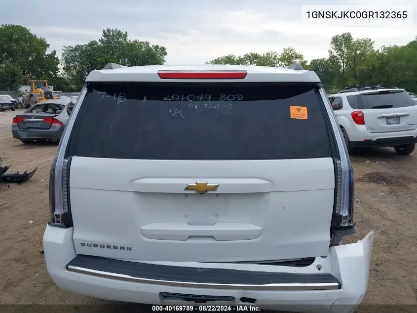 2016 Chevrolet Suburban Ltz VIN: 1GNSKJKC0GR132365 Lot: 40169789