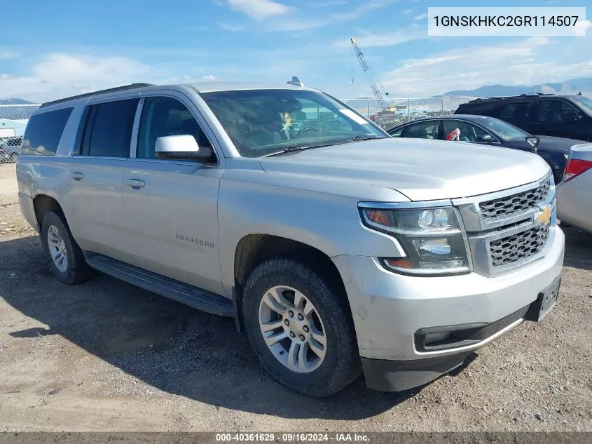 2016 Chevrolet Suburban Lt VIN: 1GNSKHKC2GR114507 Lot: 40361629