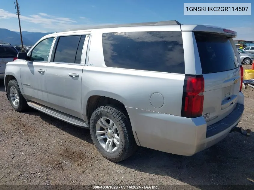 2016 Chevrolet Suburban Lt VIN: 1GNSKHKC2GR114507 Lot: 40361629