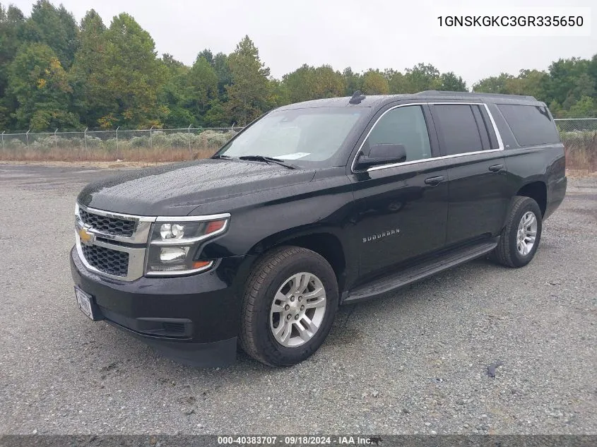 2016 Chevrolet Suburban K1500 Ls VIN: 1GNSKGKC3GR335650 Lot: 40383707