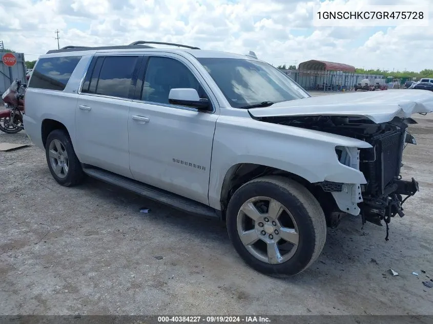 2016 Chevrolet Suburban Lt VIN: 1GNSCHKC7GR475728 Lot: 40384227