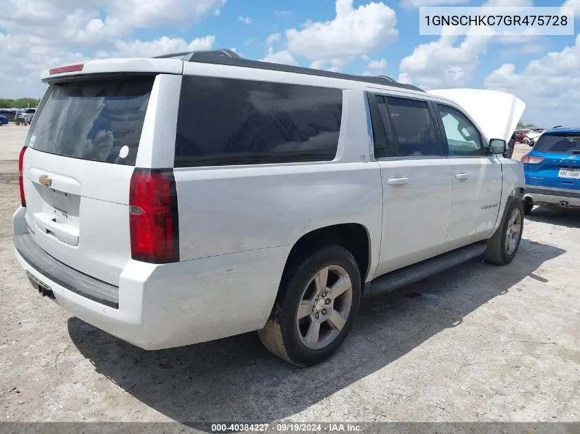 2016 Chevrolet Suburban Lt VIN: 1GNSCHKC7GR475728 Lot: 40384227