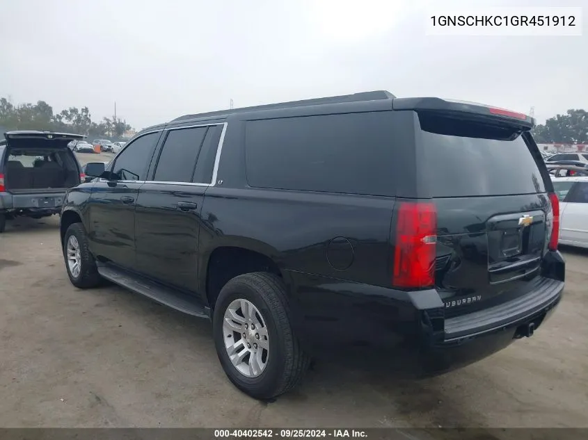 2016 Chevrolet Suburban Lt VIN: 1GNSCHKC1GR451912 Lot: 40402542