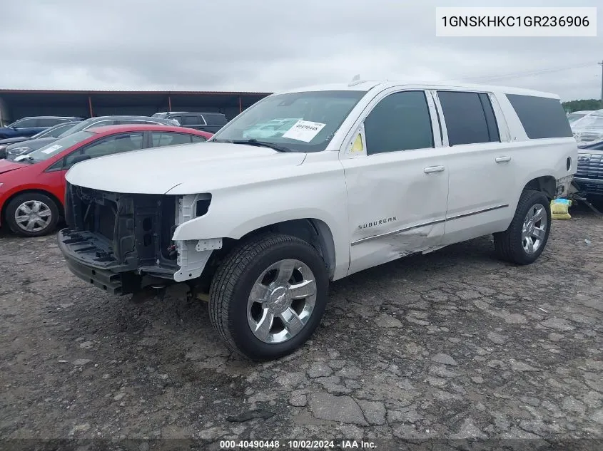 2016 Chevrolet Suburban Lt VIN: 1GNSKHKC1GR236906 Lot: 40490448