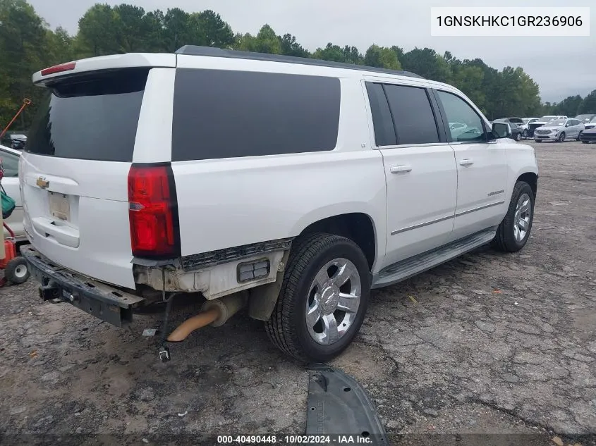 2016 Chevrolet Suburban Lt VIN: 1GNSKHKC1GR236906 Lot: 40490448