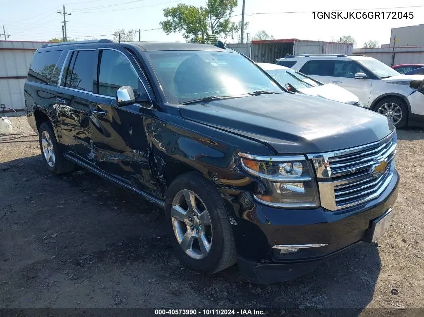 2016 Chevrolet Suburban K1500 Ltz VIN: 1GNSKJKC6GR172045 Lot: 40573990